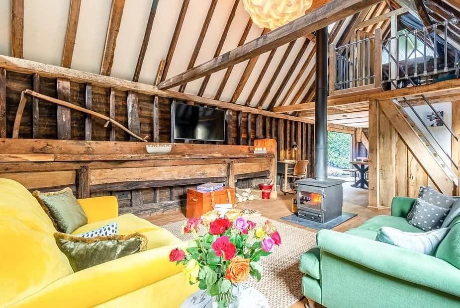 Cosy interior at Old Shires Barn