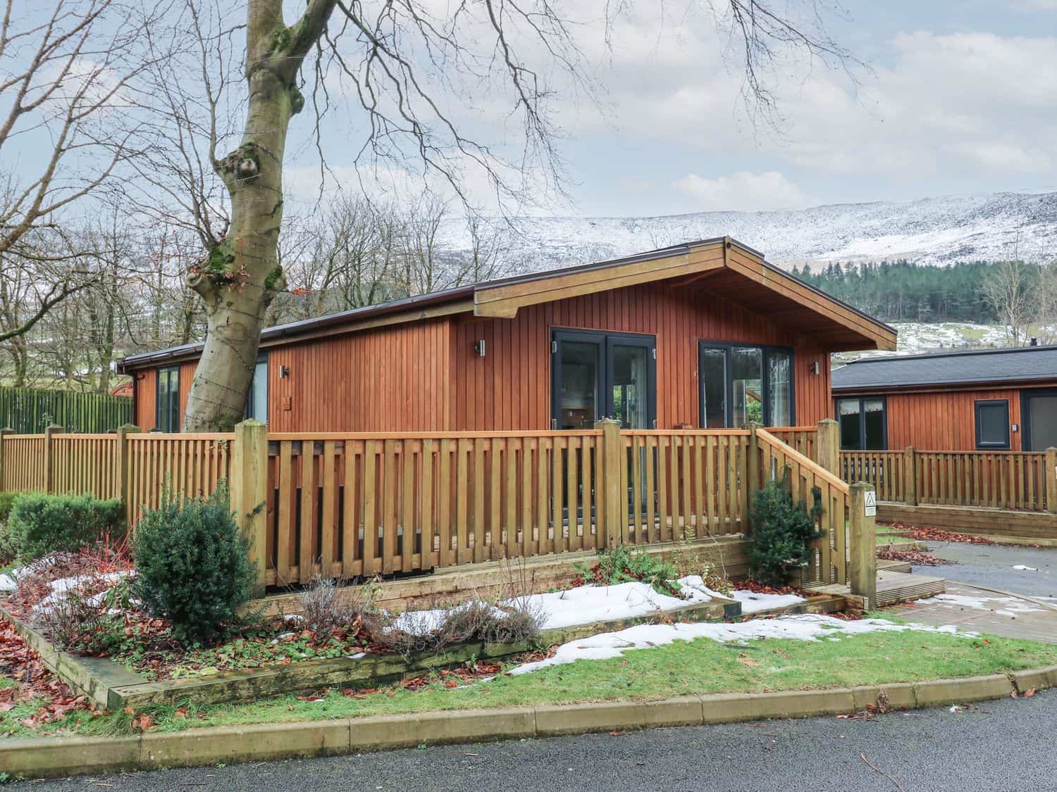 Dovestone Luxury Lodge contemporary cabin with moorland backdrop near Saddleworth